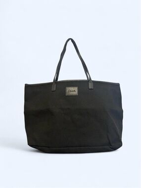 Shoulder black‎ canvas tote bag by Cleobell